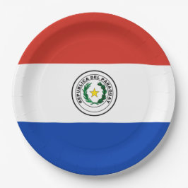 Plato De Papel Bandera de Paraguay