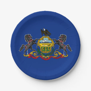 Plato De Papel Bandera de Pensilvania