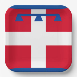 Plato De Papel Bandera de Piemonte (Italia)