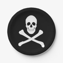 Plato De Papel Bandera de Pirata (Jolly Roger)