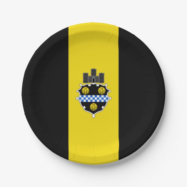 Plato De Papel Bandera de Pittsburgh (Pennsylvania) (Anverso)
