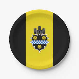 Plato De Papel Bandera de Pittsburgh, placas de papel de Pennsylv