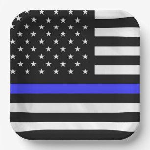 Plato De Papel Bandera de policía