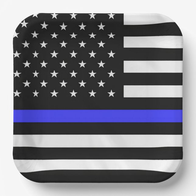 Plato De Papel Bandera de policía (Anverso)
