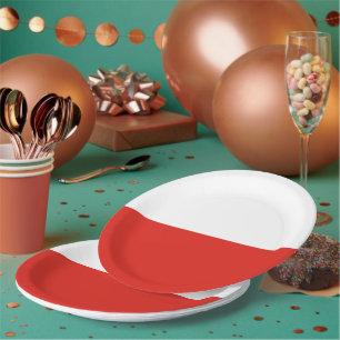 Plato De Papel Bandera de Polonia