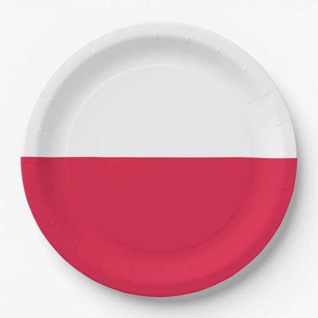 Plato De Papel Bandera de Polonia (Anverso)