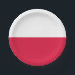 Plato De Papel Bandera de Polonia<br><div class="desc">Bandera patriótica de Polonia</div>