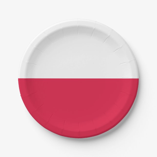 Plato De Papel Bandera de Polonia (Anverso)