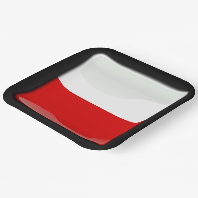 Plato De Papel Bandera de Polonia (Angular)
