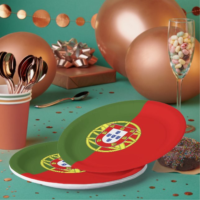 Plato De Papel Bandera de Portugal (Multi)