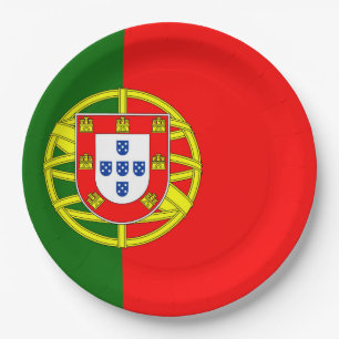 Plato De Papel Bandera de Portugal