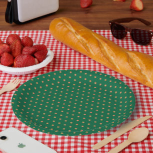Plato De Papel Bandera de Portugal patrón punteado