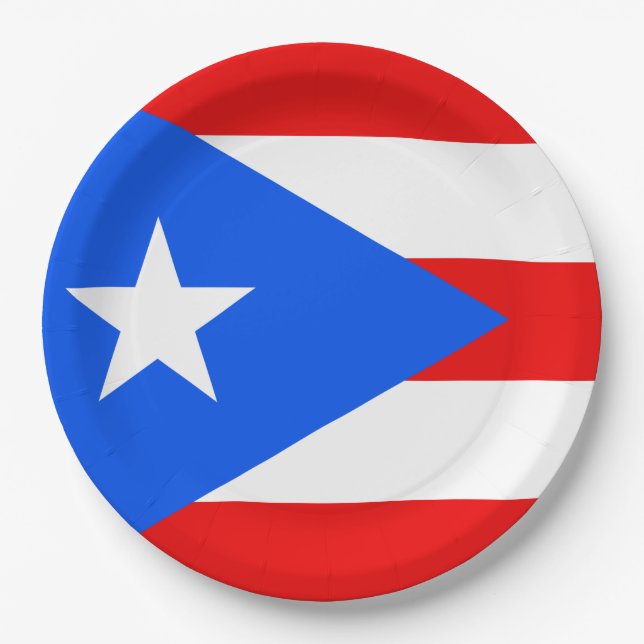Plato De Papel Bandera de Puerto Rico (Anverso)