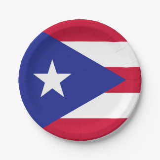 Plato De Papel Bandera de Puerto Rico