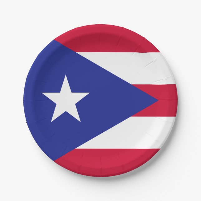 Plato De Papel Bandera de Puerto Rico (Anverso)