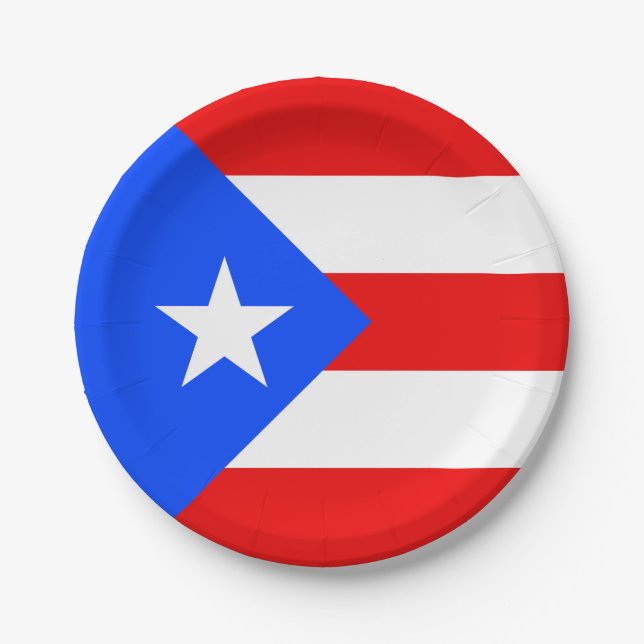Plato De Papel Bandera de Puerto Rico (Anverso)