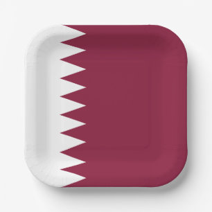 Plato De Papel Bandera de Qatar