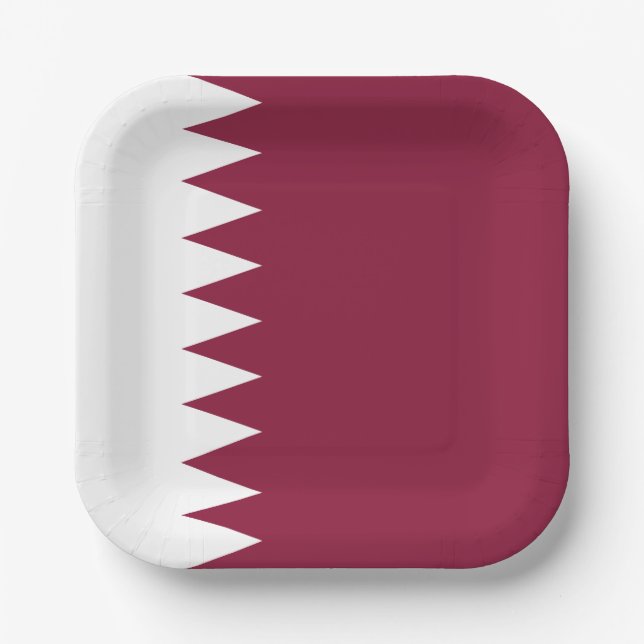 Plato De Papel Bandera de Qatar (Anverso)