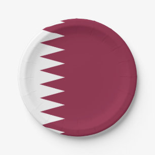 Plato De Papel Bandera de Qatar