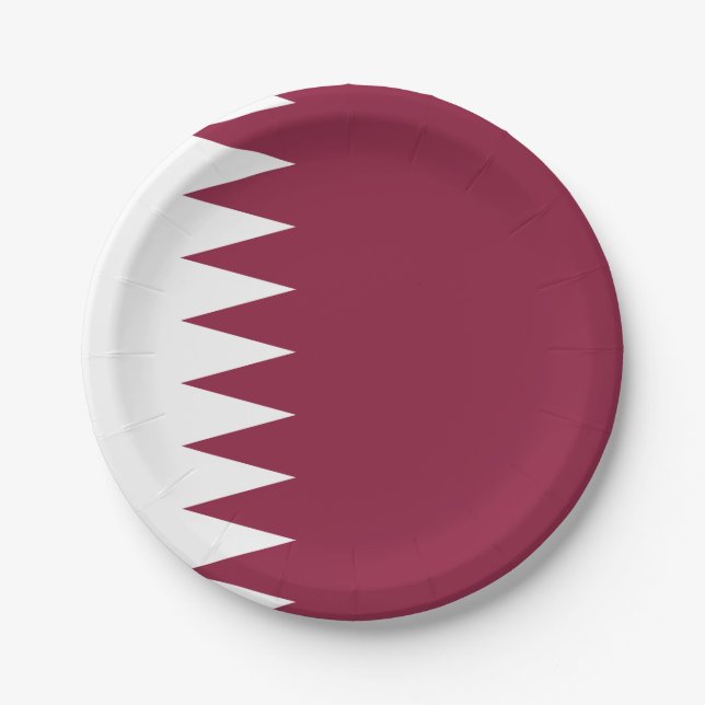 Plato De Papel Bandera de Qatar (Anverso)