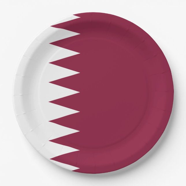 Plato De Papel Bandera de Qatar (Anverso)
