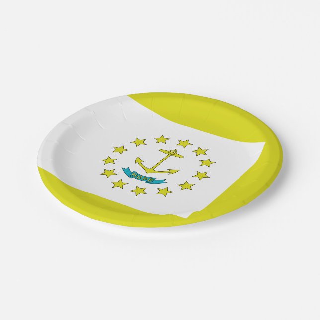Plato De Papel Bandera de Rhode Island (Angular)