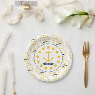Plato De Papel Bandera de Rhode Islander, Bandera de Rhode Island