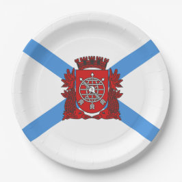 Plato De Papel Bandera de Río de Janeiro (Brasil)