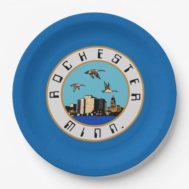 Plato De Papel Bandera de Rochester (Minnesota) (Anverso)