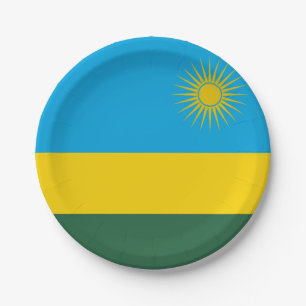Plato De Papel Bandera de Ruanda