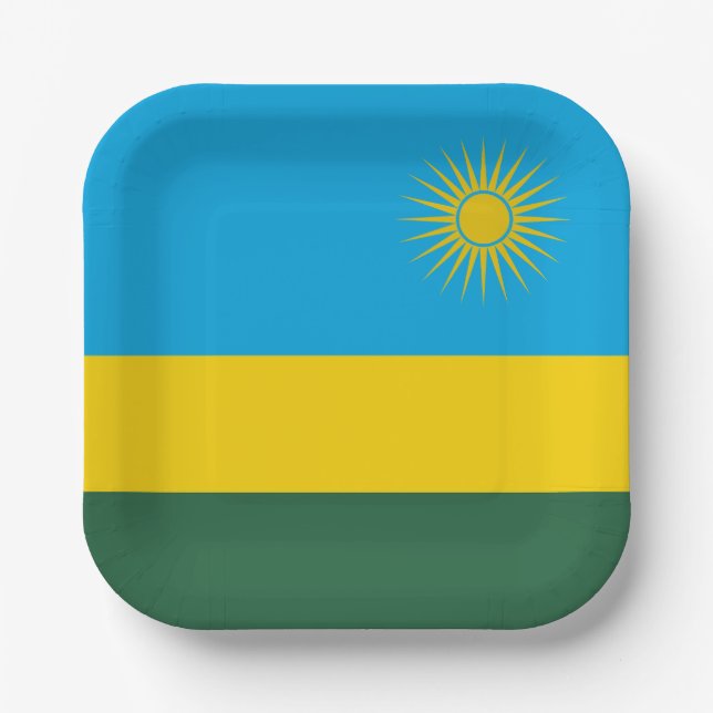 Plato De Papel Bandera de Ruanda (Anverso)