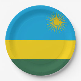Plato De Papel Bandera de Ruanda (Ruanda) (país africano)