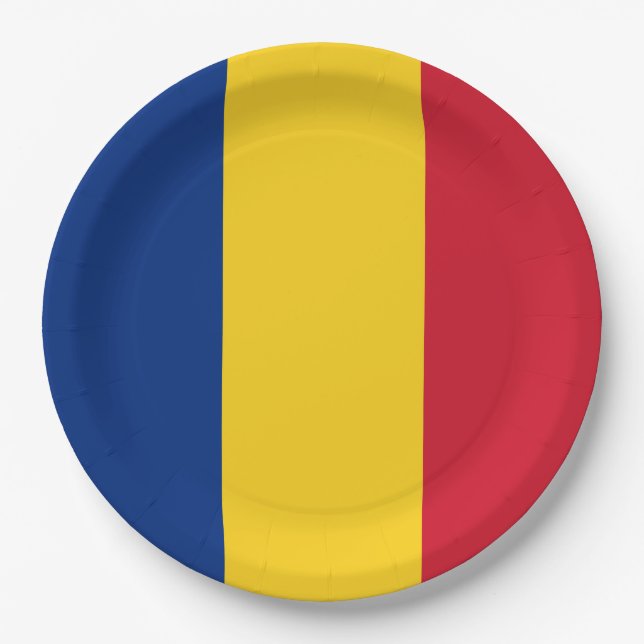 Plato De Papel Bandera de Rumania (Anverso)