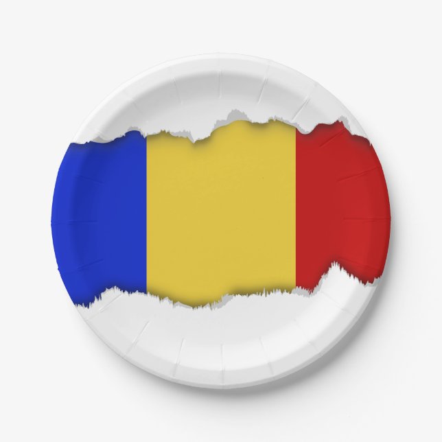 Plato De Papel Bandera de Rumania (Anverso)
