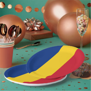 Plato De Papel Bandera de Rumania