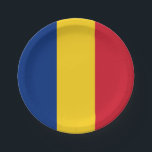 Plato De Papel Bandera de Rumania<br><div class="desc">Bandera patriótica de Rumania.</div>