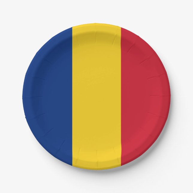 Plato De Papel Bandera de Rumania (Anverso)