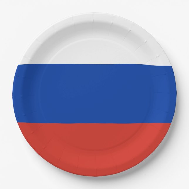 Plato De Papel Bandera de Rusia (Anverso)