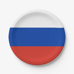 Plato De Papel Bandera de Rusia