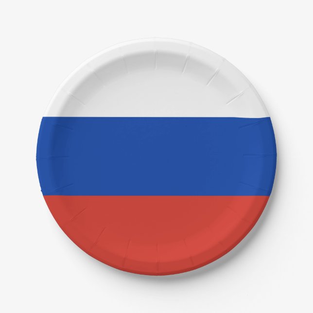 Plato De Papel Bandera de Rusia (Anverso)