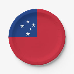 Plato De Papel Bandera de Samoa
