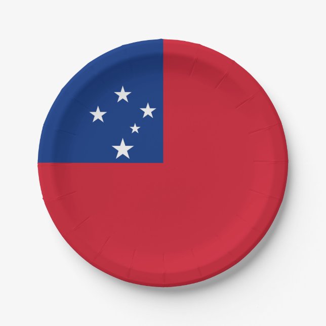 Plato De Papel Bandera de Samoa (Anverso)