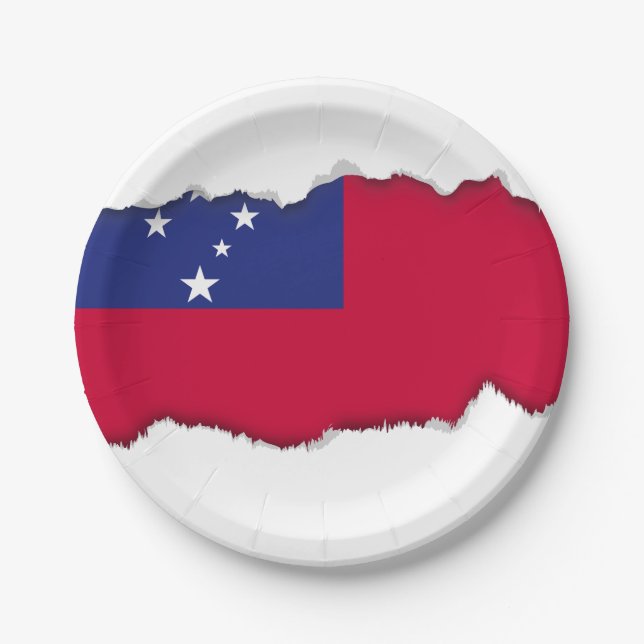Plato De Papel Bandera de Samoa (Anverso)