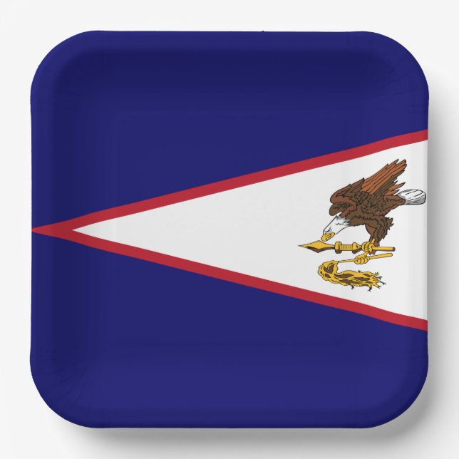 Plato De Papel Bandera de Samoa Americana (Anverso)