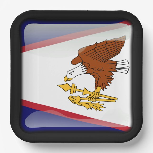 Plato De Papel Bandera de Samoa Americana (Anverso)