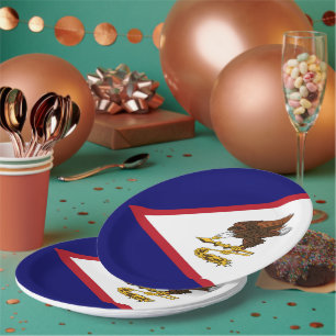 Plato De Papel Bandera de Samoa Americana