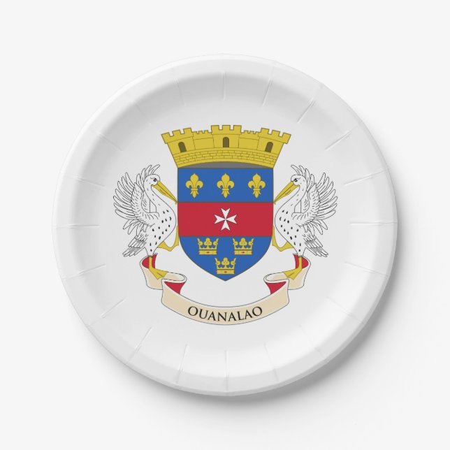 Plato De Papel Bandera de San Bartolomé (Anverso)