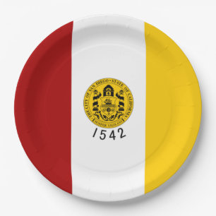 Plato De Papel Bandera de San Diego (California)