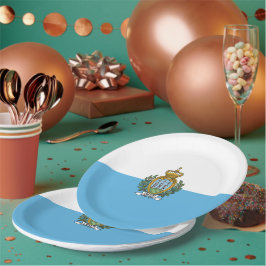 Plato De Papel Bandera de San Marino