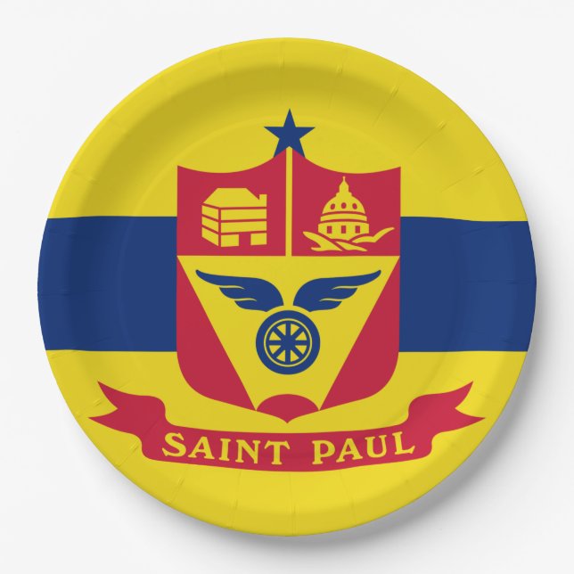 Plato De Papel Bandera de San Pablo (Minnesota) (Anverso)